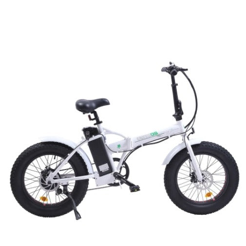 Ecotric UL-Certified 20-inch White Fat Tire Portable and Folding Electric Bike
