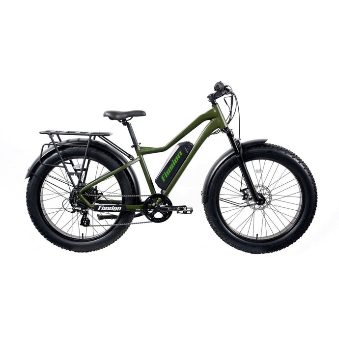 Fission Cycles FM-750 Electric Bicycle Matte Black/Green - 