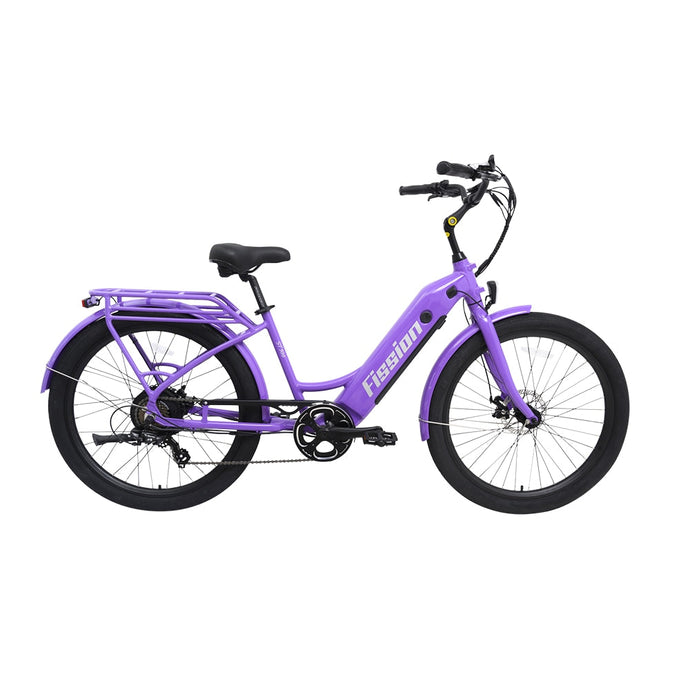 Fission Cycles ST-500 Electric Bicycle White/Purple - Purple