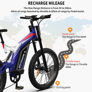 Aostirmotor S17 1500W High-end Mountain E-Bike Recharge Mileage