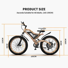 Load image into Gallery viewer, Aostirmotor S18 1500W Snakeskin Grain E-Bike Product Size