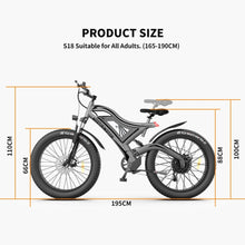 Load image into Gallery viewer, Aostirmotor S18 750W All Terrain Mountain E-Bike Product Size