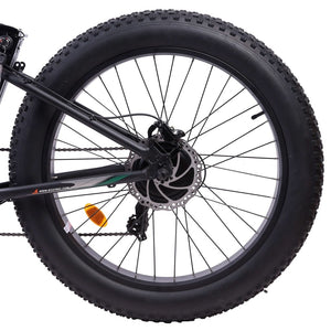 Ecotric UL-Certified Hammer Fat Tire Beach Snow Electric Bike Black Rear Wheel