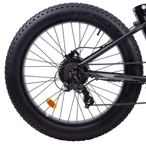 Ecotric UL-Certified Hammer Fat Tire Beach Snow Electric Bike Black Rear Wheel