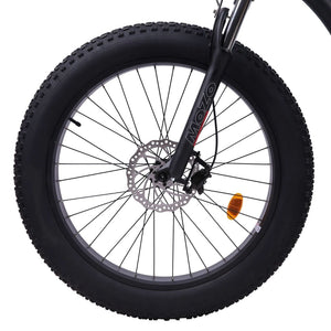 Ecotric UL-Certified Hammer Fat Tire Beach Snow Electric Bike Black Front Tire