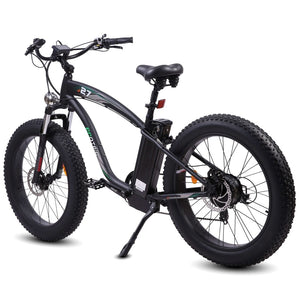 Ecotric UL-Certified Hammer Fat Tire Beach Snow Electric Bike Black