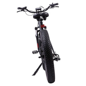 Ecotric UL-Certified Hammer Fat Tire Beach Snow Electric Bike Black Rear View