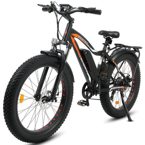 Ecotric UL-Certified Rocket Fat Tire Beach Snow Electric Bike Matt Black