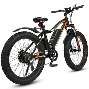 Ecotric UL-Certified Rocket Fat Tire Beach Snow Electric Bike Matt Black