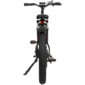 Ecotric UL-Certified Rocket Fat Tire Beach Snow Electric Bike Matt Black Rear View