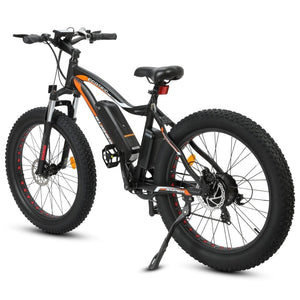 Ecotric UL-Certified Rocket Fat Tire Beach Snow Electric Bike Matt Black