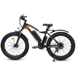 Ecotric UL-Certified Rocket Fat Tire Beach Snow Electric Bike Matt Black