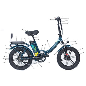 GreenBike Electric City PATH Folding E-Bike | Dark Blue - 