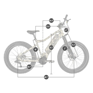 Rambo Nomad Fat Tire Electric Bike 750W Dimension