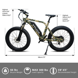 Vtuvia SN100 750W Fat-Tire Electric Mountain Bike Size